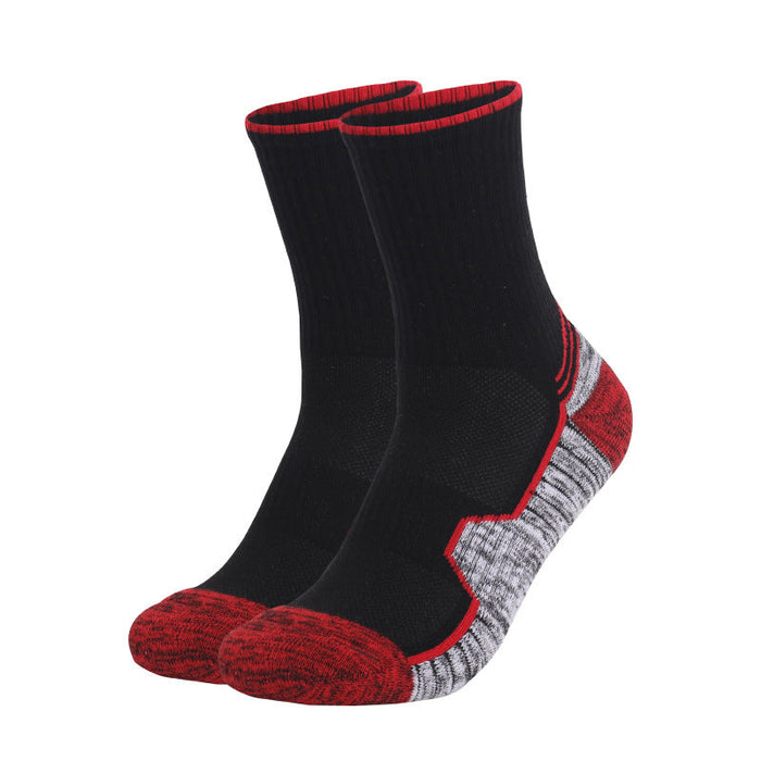 Wholesale Thickened outdoor mid-tube sports socks JDC-SK-LZL011 Sock 两只狼 Red 35-38 Wholesale Jewelry JoyasDeChina Joyas De China