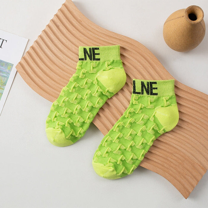 Wholesale Thin Cotton Socks JDC-SK-KeLY001 Sock 克蓝茵 Fluorescent green one size Wholesale Jewelry JoyasDeChina Joyas De China