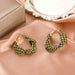 Wholesale thousand bird lattice Earrings JDC-ES-D748 Earrings JoyasDeChina 02 silver needle # Green Grid Wholesale Jewelry JoyasDeChina Joyas De China
