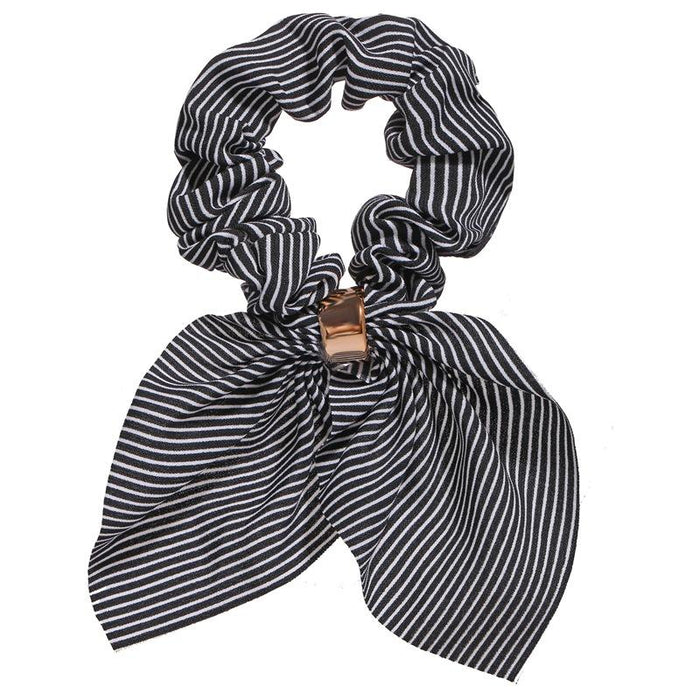 Bulk Jewelry Wholesale three-color cloth striped ribbon hair ring rabbit ear chiffon buckle striped large intestine ring creative hair ring JDC-HS-F320 Wholesale factory from China YIWU China