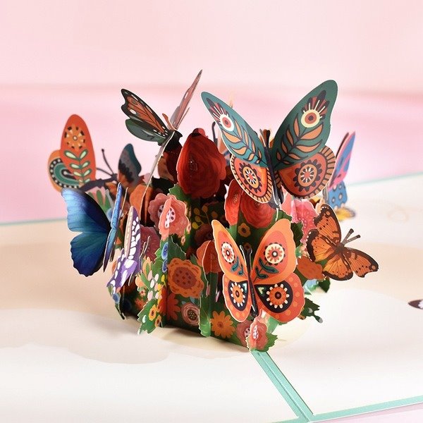 Wholesale three-dimensional flying butterfly card paper greeting card MOQ≥2 JDC-GC-QW023 Greeting Card 奇蚁文化 Wholesale Jewelry JoyasDeChina Joyas De China