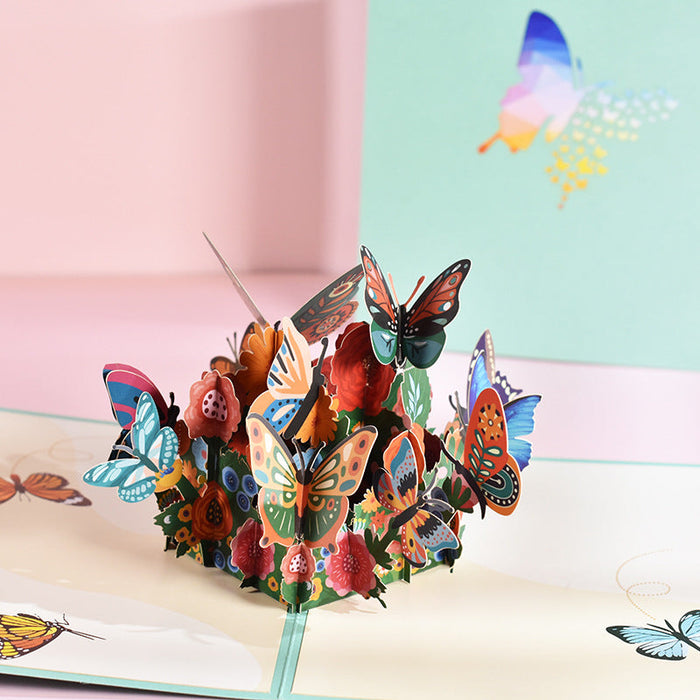 Wholesale three-dimensional flying butterfly card paper greeting card MOQ≥2 JDC-GC-QW023 Greeting Card 奇蚁文化 A minimum 2 pieces for wholesale Wholesale Jewelry JoyasDeChina Joyas De China