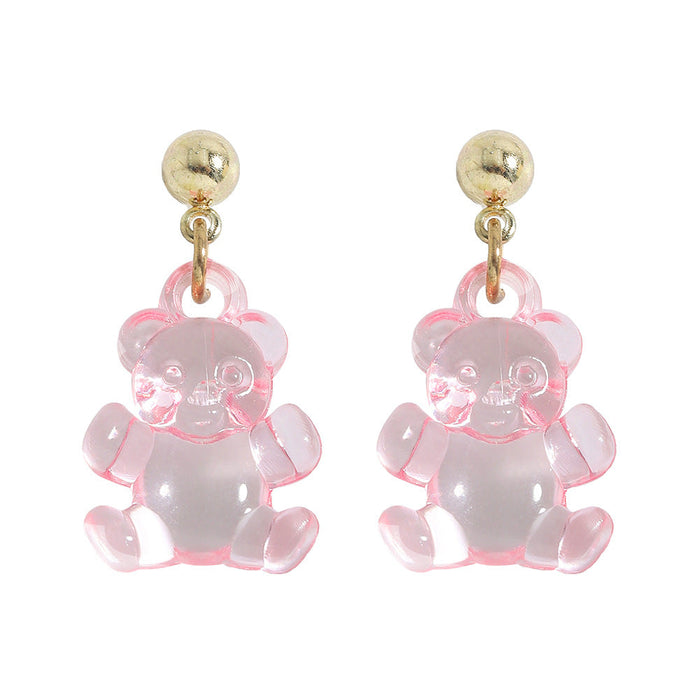 Wholesale three-dimensional jelly color resin animal Earrings Mori Earrings JDC-ES-JQ076 Earrings JoyasDeChina pink Wholesale Jewelry JoyasDeChina Joyas De China