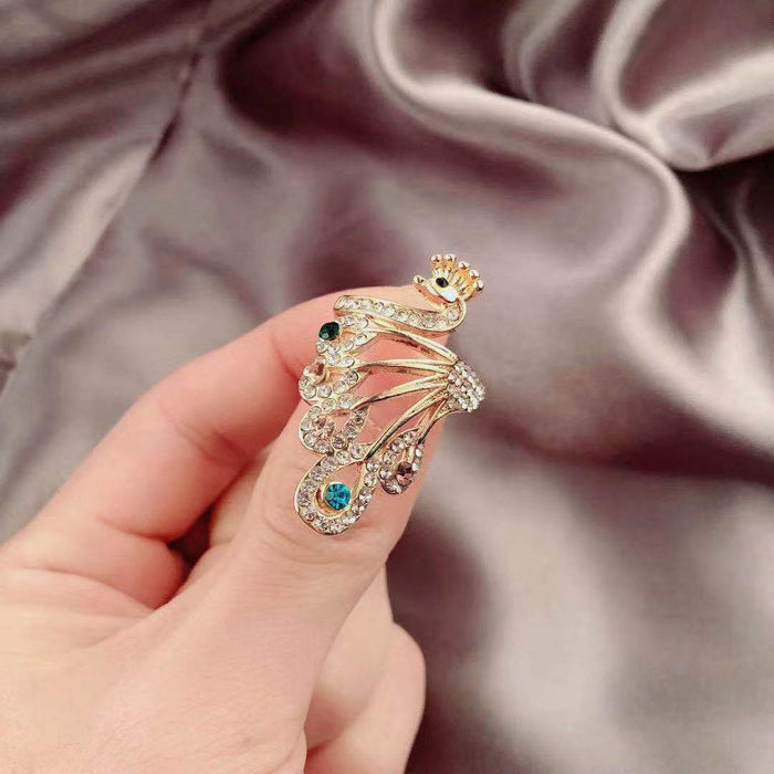 Wholesale three-dimensional peacock Thai silver opening ring JDC-RS-NS005 Rings 尼森 diamond gold Wholesale Jewelry JoyasDeChina Joyas De China