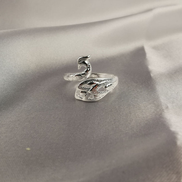Wholesale three-dimensional peacock Thai silver opening ring JDC-RS-NS005 Rings 尼森 sliver Wholesale Jewelry JoyasDeChina Joyas De China