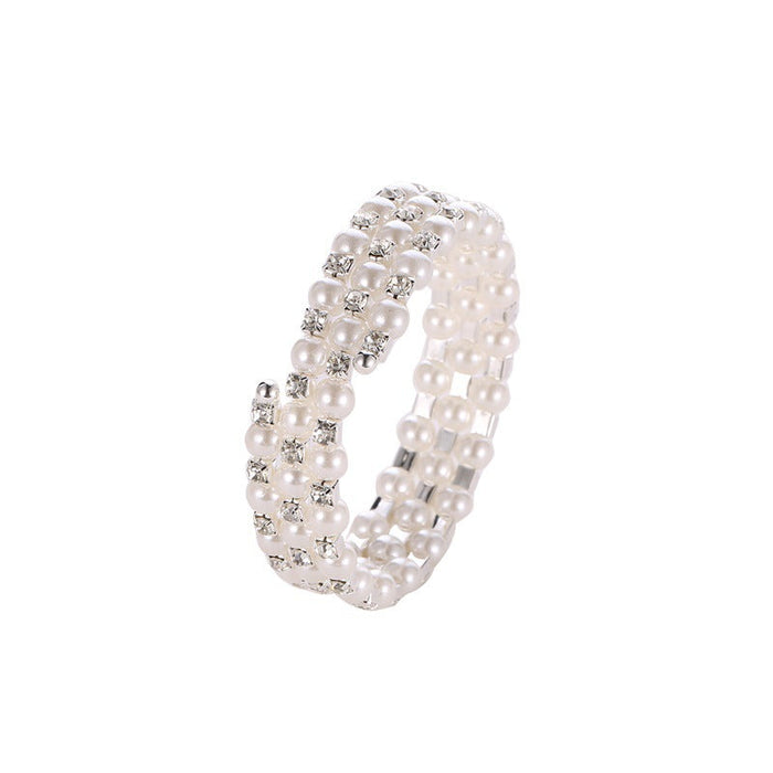 Wholesale three-layer pearl spiral ABS bracelet JDC-BT-GSD102 Bracelet JoyasDeChina 01 three-row bracelet 4360 Wholesale Jewelry JoyasDeChina Joyas De China