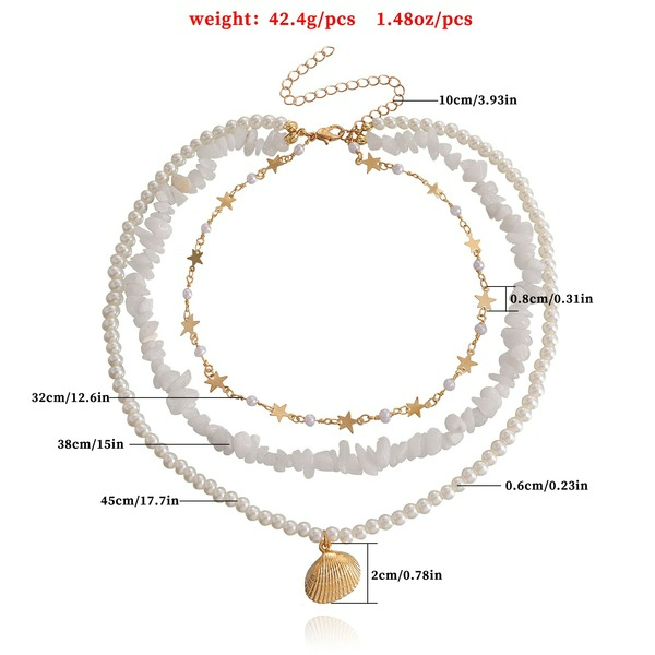 Wholesale three-layer Pearl White Pendant Necklace JDC-NE-ZW048 NECKLACE JoyasDeChina Wholesale Jewelry JoyasDeChina Joyas De China