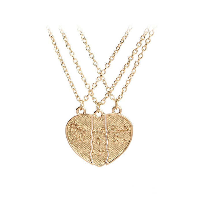 Wholesale three-petal splicing Mother's Day love alloy necklace JDC-NE-LangT020 Necklaces 阆天 1 Wholesale Jewelry JoyasDeChina Joyas De China