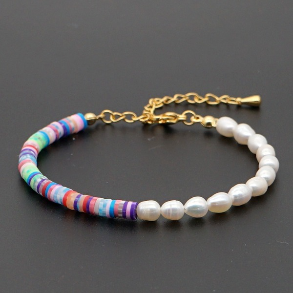 Bulk Jewelry Wholesale tide with white pearl color soft ceramic piece bracelet JDC-gbh451 Wholesale factory from China YIWU China