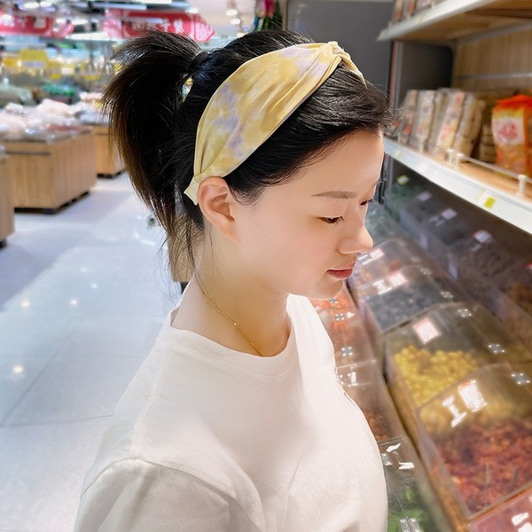 Wholesale tie-dye wide-brimmed kink cross headband JDC-HD-O239 Headband JoyasDeChina Wholesale Jewelry JoyasDeChina Joyas De China