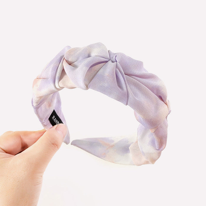 Wholesale tie dyed flower knot knot fabric Headband JDC-HD-O206 Headband JoyasDeChina Purple tie-dyed bud Wholesale Jewelry JoyasDeChina Joyas De China