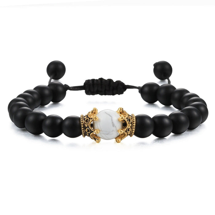 Wholesale Tiger Eye Stone Crown Natural Stone Beaded Bracelet JDC-BT-JiuJ019 Bracelet 九江 Wholesale Jewelry JoyasDeChina Joyas De China