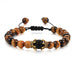 Wholesale Tiger Eye Stone Crown Natural Stone Beaded Bracelet JDC-BT-JiuJ019 Bracelet 九江 Wholesale Jewelry JoyasDeChina Joyas De China