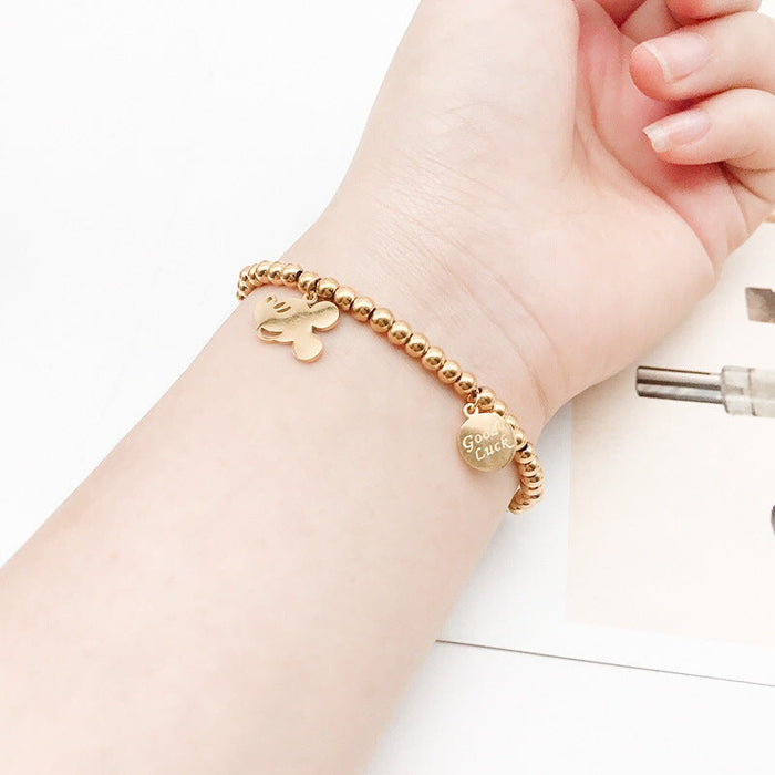 Wholesale titanium steel beaded elastic bracelet JDC-BT-Kaic001 Bracelet 凯翠 Wholesale Jewelry JoyasDeChina Joyas De China