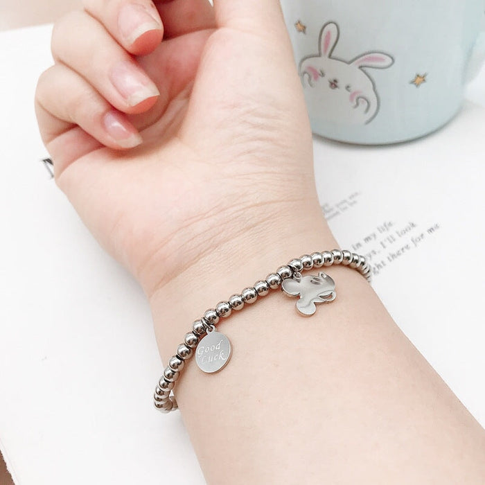Wholesale titanium steel beaded elastic bracelet JDC-BT-Kaic001 Bracelet 凯翠 Wholesale Jewelry JoyasDeChina Joyas De China
