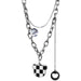 Wholesale Titanium Steel Black And White Checkered Necklaces JDC-NE-BY067 Necklaces 宝钰 Wholesale Jewelry JoyasDeChina Joyas De China