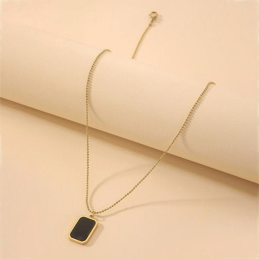 Wholesale titanium steel black square brand Necklaces JDC-NE-YWJQ006 Necklaces 砱拫儕? Wholesale Jewelry JoyasDeChina Joyas De China