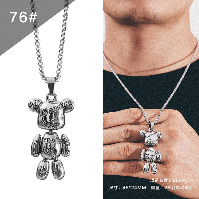 Wholesale Titanium Steel Chain and Alloy Pendant Necklaces pack of 2 JDC-NE-QZ002 Necklaces JoyasDeChina 76 MINIMUM 2 Wholesale Jewelry JoyasDeChina Joyas De China
