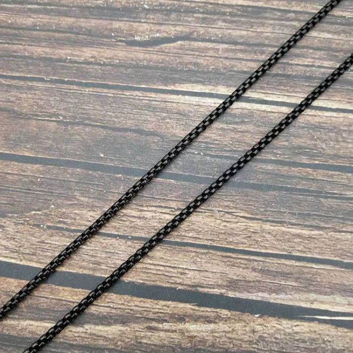 Wholesale Titanium Steel Color Preserving Basketball Net Frame Necklaces JDC-NE-FY034 Necklaces 福友 3mm*61cm black chain Wholesale Jewelry JoyasDeChina Joyas De China