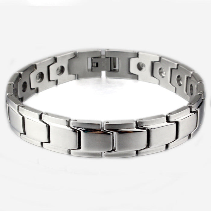 Wholesale Titanium Steel Couple Magnetic Bracelet JDC-BT-HUAY001 Bracelet 华印 Men's silver Wholesale Jewelry JoyasDeChina Joyas De China