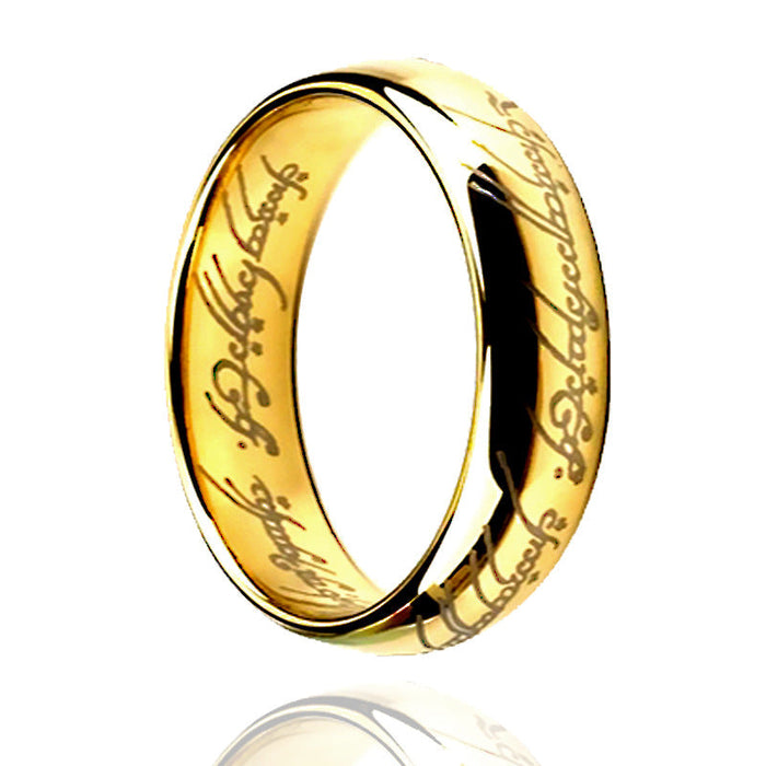 Wholesale Titanium Steel Couple Rings JDC-RS-SongS006 Rings 松升 6mm gold 17 Wholesale Jewelry JoyasDeChina Joyas De China