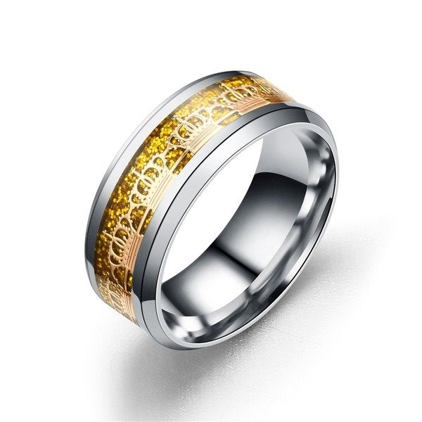 Wholesale Titanium steel crown ring JDC-RS-TS059 Rings 腾穗 8MMgold 6# Wholesale Jewelry JoyasDeChina Joyas De China