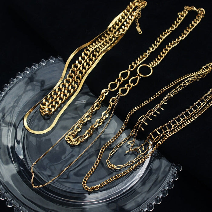 Wholesale Titanium Steel Cuban Chain Necklace JDC-NE-MiMu001 Necklaces 米目 Wholesale Jewelry JoyasDeChina Joyas De China