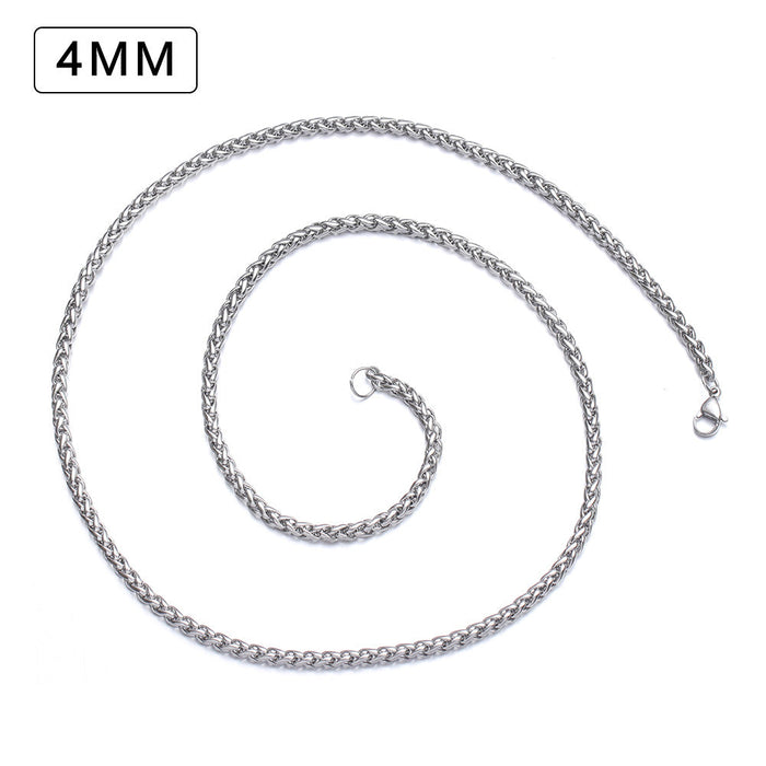 Wholesale Titanium Steel Cuban Chain Necklaces pack of 2 JDC-NE-QZ005 Necklaces JoyasDeChina 4mm thick 45cm long MINIMUM 2 Wholesale Jewelry JoyasDeChina Joyas De China