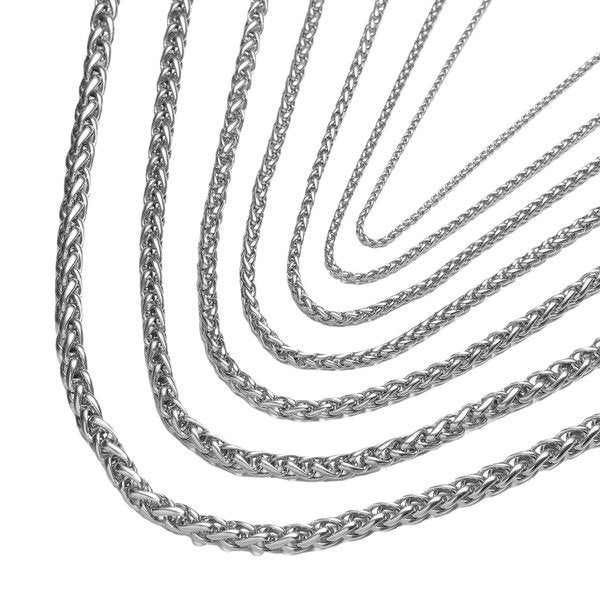 Wholesale Titanium Steel Cuban Chain Necklaces pack of 2 JDC-NE-QZ005 Necklaces JoyasDeChina Wholesale Jewelry JoyasDeChina Joyas De China