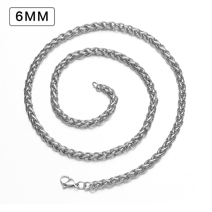 Wholesale Titanium Steel Cuban Chain Necklaces pack of 2 JDC-NE-QZ005 Necklaces JoyasDeChina 5MM thick 45CM long MINIMUM 2 Wholesale Jewelry JoyasDeChina Joyas De China