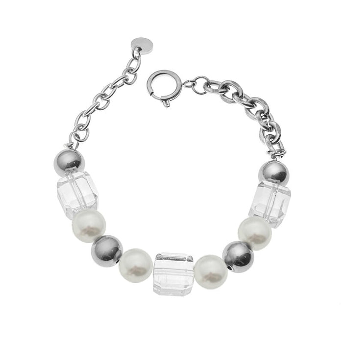 Wholesale Titanium Steel Cuban Chain Transparent Square Pearl Bracelet JDC-BT-JiuB001 Bracelet 玖柏 Wholesale Jewelry JoyasDeChina Joyas De China