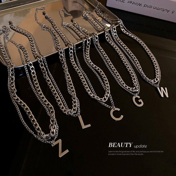 Wholesale Titanium Steel Double Necklaces Sweater Chain JDC-NE-BY054 Necklaces 宝钰 Wholesale Jewelry JoyasDeChina Joyas De China