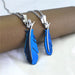 Wholesale Titanium Steel Feather Necklaces JDC-NE-LinZ010 Necklaces 凌兆 blue big Wholesale Jewelry JoyasDeChina Joyas De China