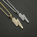 Wholesale Titanium Steel Gold Plated Full Diamond Lightning Necklace JDC-NE-FY023 Necklaces 福友 Wholesale Jewelry JoyasDeChina Joyas De China