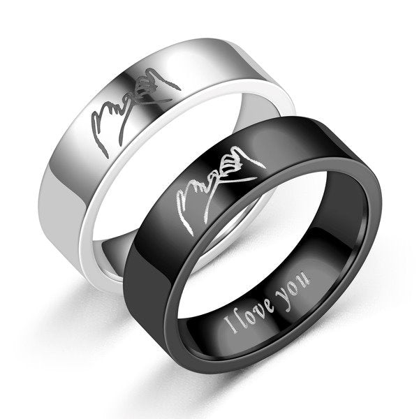 Wholesale titanium steel hand in hand ring JDC-RS-TS074 Rings 腾穗 Wholesale Jewelry JoyasDeChina Joyas De China