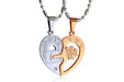 Wholesale Titanium Steel Heart Shaped Key Splicing Couple Necklace JDC-NE-LinZ002 Necklaces 凌兆 E Wholesale Jewelry JoyasDeChina Joyas De China
