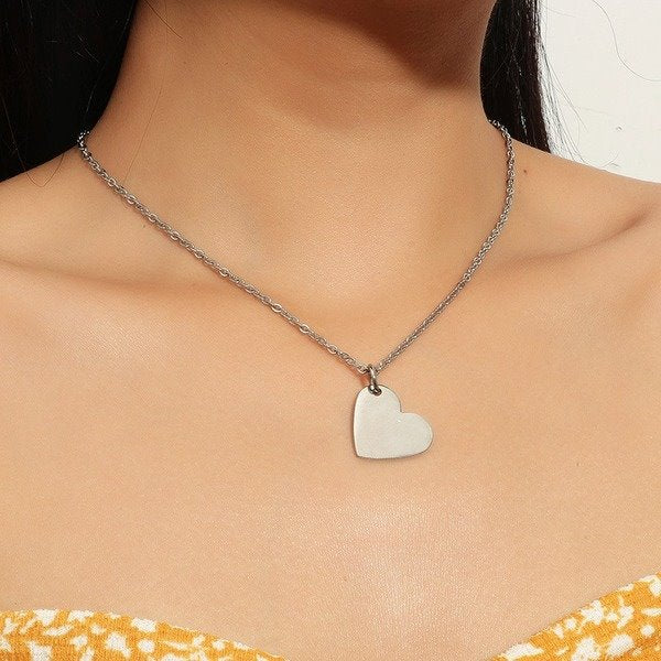 Wholesale Titanium Steel Heart Shaped Splicable Couple Necklace JDC-NE-ChenH010 Necklaces 宸翰 Wholesale Jewelry JoyasDeChina Joyas De China