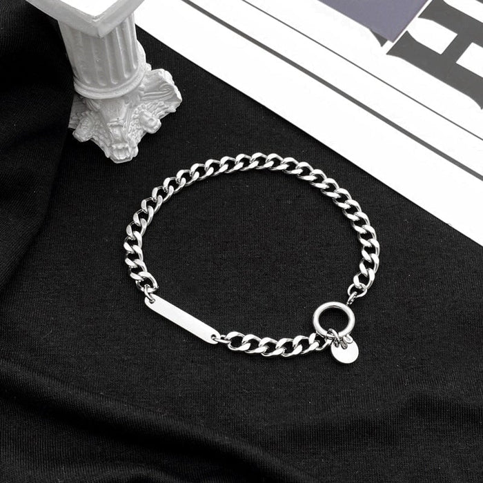 Wholesale Titanium Steel Hip Hop Simple Couple Cuban Bracelet JDC-BT-JiuB005 Bracelet 玖柏 Wholesale Jewelry JoyasDeChina Joyas De China