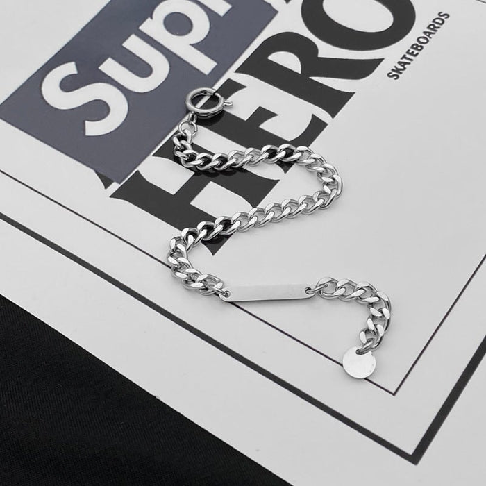 Wholesale Titanium Steel Hip Hop Simple Couple Cuban Bracelet JDC-BT-JiuB005 Bracelet 玖柏 Wholesale Jewelry JoyasDeChina Joyas De China