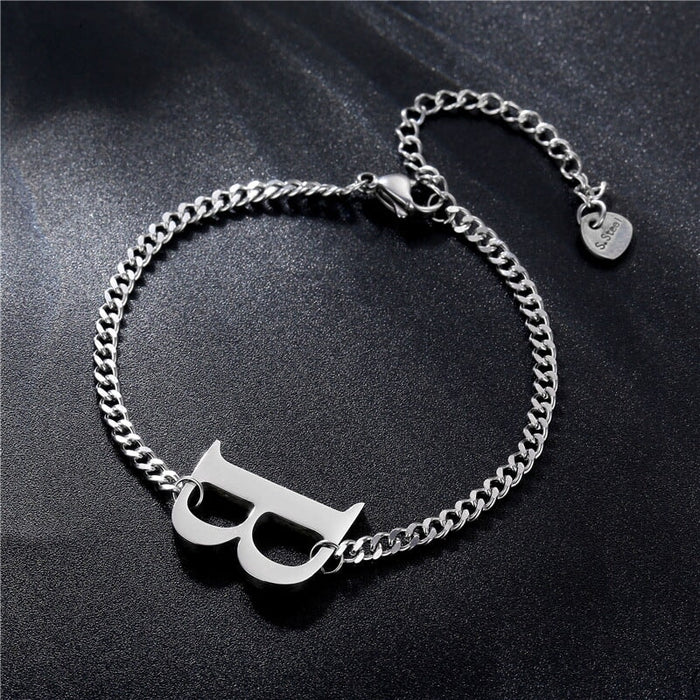 Wholesale titanium steel letter B bracelet JDC-BT-Mingm004 Bracelet 敏萌 1 Wholesale Jewelry JoyasDeChina Joyas De China