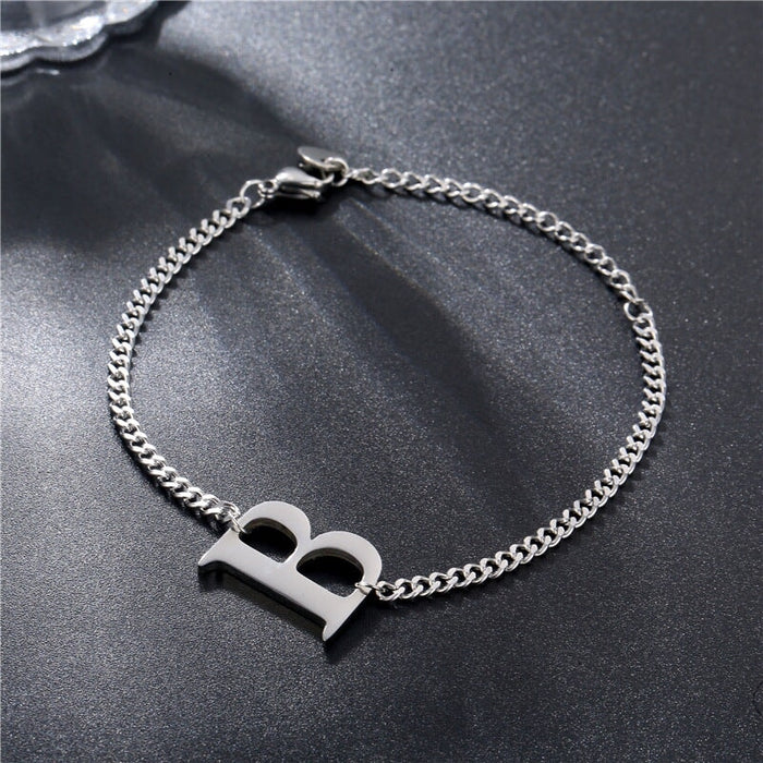 Wholesale titanium steel letter B bracelet JDC-BT-Mingm004 Bracelet 敏萌 Wholesale Jewelry JoyasDeChina Joyas De China
