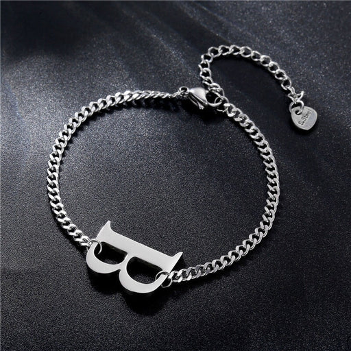Wholesale titanium steel letter B bracelet JDC-BT-Mingm004 Bracelet 敏萌 Wholesale Jewelry JoyasDeChina Joyas De China