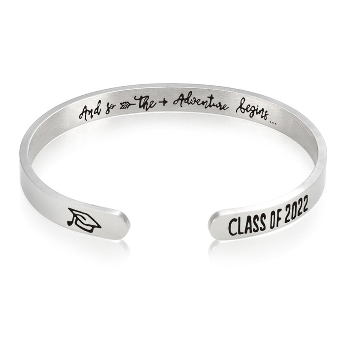 Wholesale Titanium Steel Lettering Graduation Season Stainless Steel Bracelet JDC-BT-Mail003 Bracelet 麦伦 G3458 Wholesale Jewelry JoyasDeChina Joyas De China
