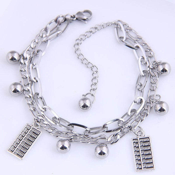 Bulk Jewelry Wholesale titanium steel pentacle double bracelet JDC-BT-wy048 Wholesale factory from China YIWU China