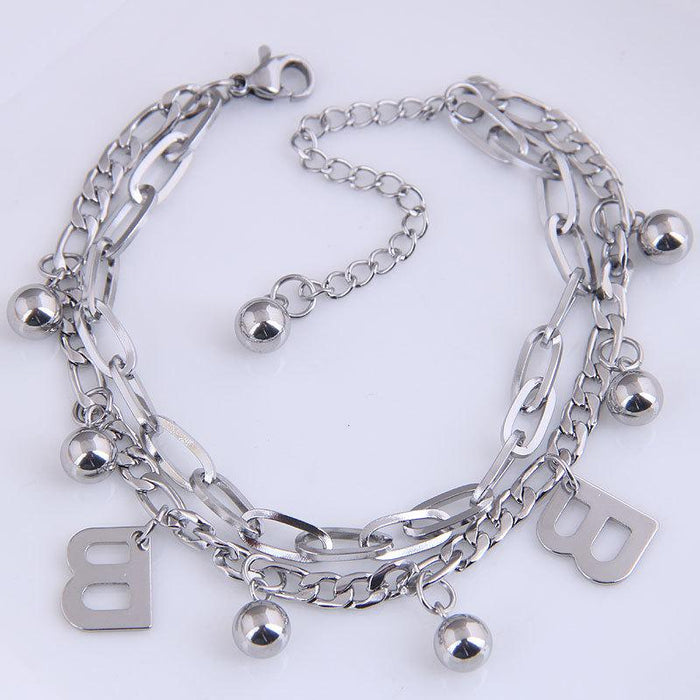 Bulk Jewelry Wholesale titanium steel pentacle double bracelet JDC-BT-wy048 Wholesale factory from China YIWU China