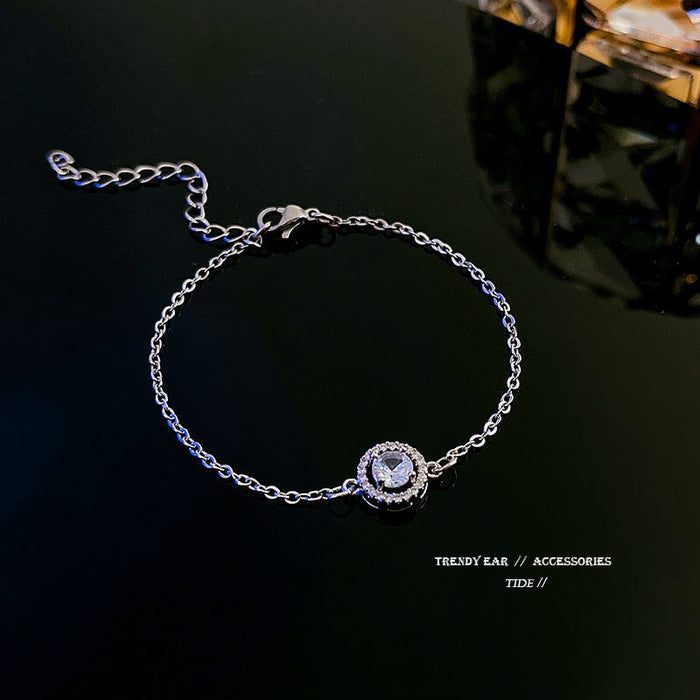 Wholesale Titanium Steel Rhinestone Zircon Bracelet JDC-BT-HanJ009 Bracelet 韩爵 S124 silver Wholesale Jewelry JoyasDeChina Joyas De China