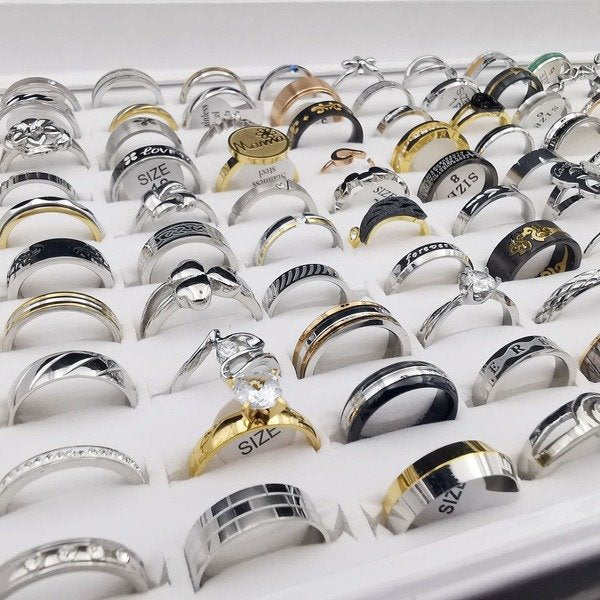 Wholesale Titanium Steel Rose Gold Zircon Ring Mixed Size JDC-RS-Xuy015 Rings 旭颖 Wholesale Jewelry JoyasDeChina Joyas De China