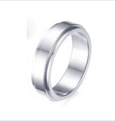 Wholesale Titanium Steel Rotating Stars Moon Decompression Anti-Anxiety Ring JDC-RS-DingC001 Rings 顶潮 6MM-silver 7 Wholesale Jewelry JoyasDeChina Joyas De China