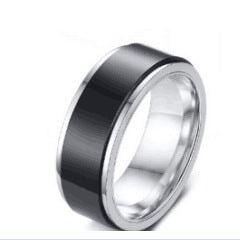 Wholesale Titanium Steel Rotating Stars Moon Decompression Anti-Anxiety Ring JDC-RS-DingC001 Rings 顶潮 8MM--hbss 7 Wholesale Jewelry JoyasDeChina Joyas De China
