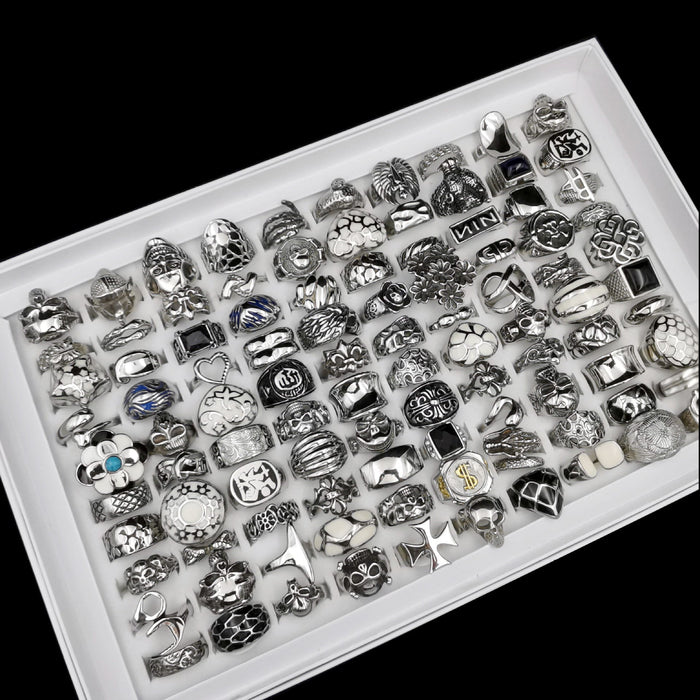 Wholesale Titanium Steel Zircon Color Skull Mixed Size Rings JDC-RS-Xuy007 Rings 旭颖 Wholesale Jewelry JoyasDeChina Joyas De China